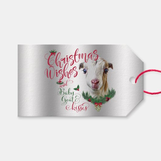 GOT | kerstwijn Baby Goat Kisses LaMancha Cadeaulabel (Voorkant (Horizontaal))