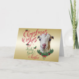 GOT | kerstwijn Baby Goat Kisses LaMancha Feestdagen Kaart