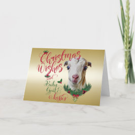 GOT | kerstwijn Baby Goat Kisses LaMancha Feestdagen Kaart