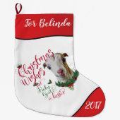 GOT | kerstwijn Baby Goat Kisses LaMancha Grote Kerstsok (Voorkant)