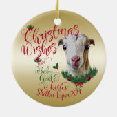 GOT | kerstwijn Baby Goat Kisses LaMancha Keramisch Ornament (Achterkant)