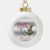 GOT | kerstwijn Baby Goat Kisses LaMancha Keramische Bal Ornament (Voorkant)
