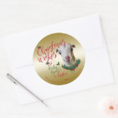 GOT | kerstwijn Baby Goat Kisses LaMancha Ronde Sticker (Envelop)