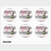 GOT | kerstwijn Baby Goat Kisses LaMancha Ronde Sticker (Vel)
