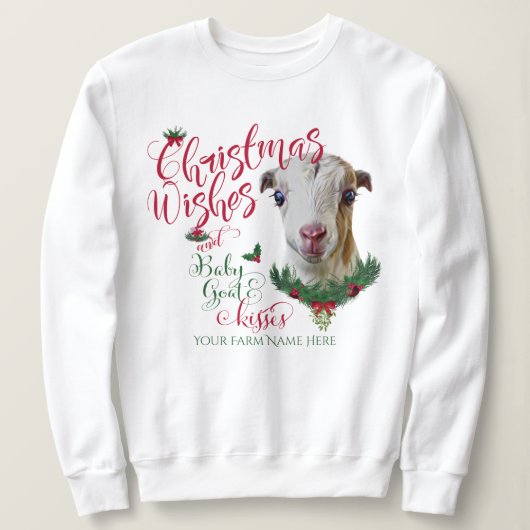 GOT | kerstwijn Baby Goat Kisses LaMancha Trui (Design voorkant)