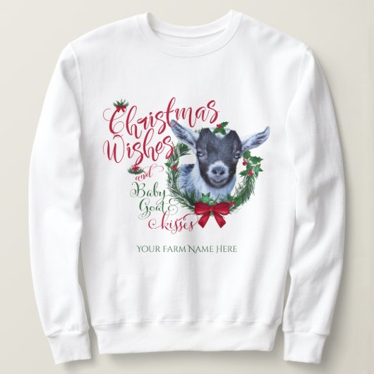 GOT | kerstwijn Baby Goat Kisses Pygmy 2 Trui (Design voorkant)