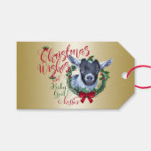 GOT | kerstwijn Baby Goat Kisses Pygmy Cadeaulabel (Voorkant (Horizontaal))