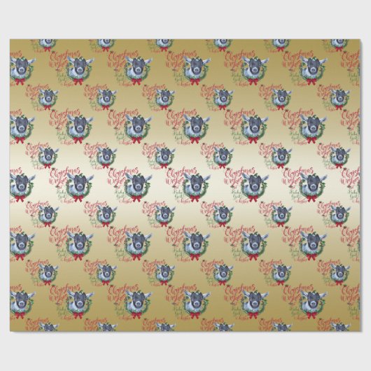 GOT | kerstwijn Baby Goat Kisses Pygmy Cadeaupapier (Vlak)