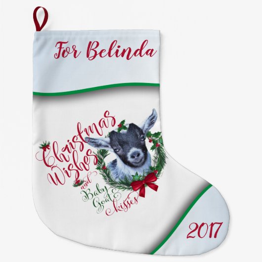 GOT | kerstwijn Baby Goat Kisses Pygmy Grote Kerstsok (Voorkant)