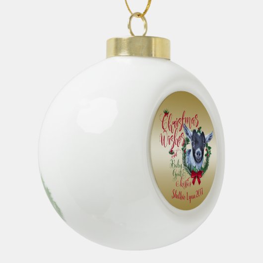 GOT | kerstwijn Baby Goat Kisses Pygmy Keramische Bal Ornament (Links)