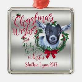 GOT | kerstwijn Baby Goat Kisses Pygmy Metalen Ornament