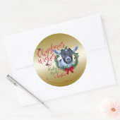 GOT | kerstwijn Baby Goat Kisses Pygmy Ronde Sticker (Envelop)