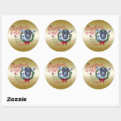 GOT | kerstwijn Baby Goat Kisses Pygmy Ronde Sticker (Vel)