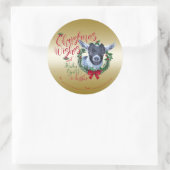 GOT | kerstwijn Baby Goat Kisses Pygmy Ronde Sticker (Tas)