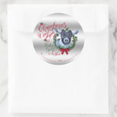 GOT | kerstwijn Baby Goat Kisses Pygmy Ronde Sticker (Tas)