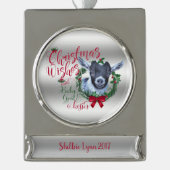 GOT | kerstwijn Baby Goat Kisses Pygmy Verzilverd Banner Ornament (Voorkant)