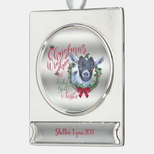 GOT | kerstwijn Baby Goat Kisses Pygmy Verzilverd Banner Ornament (Links)