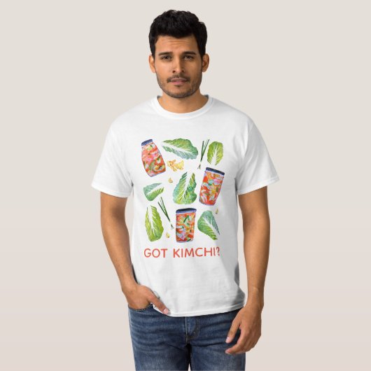 GOT Kimchi? Spicy Fun-Waterverf T-shirt (Voorkant volledig)