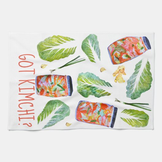 GOT Kimchi? Spicy Ingredients Waterverf Fun Theedoek (Horizontaal)