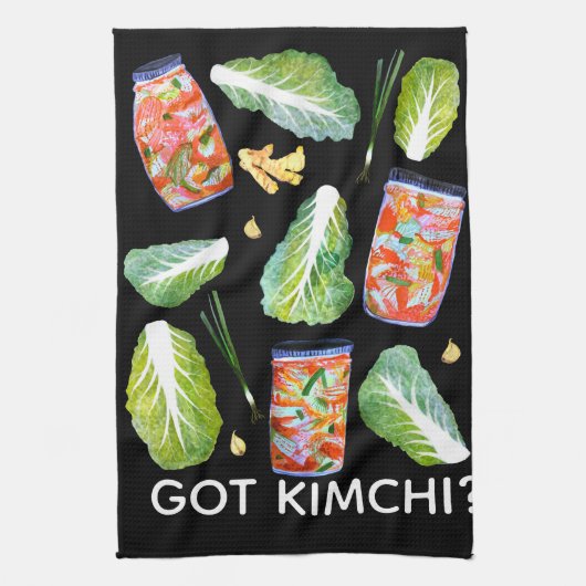 GOT Kimchi? Spicy Ingredients Waterverf Fun Theedoek (Verticaal)
