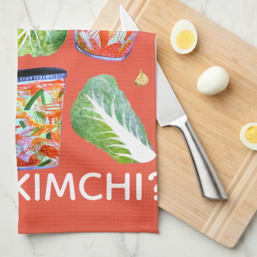 GOT Kimchi? Spicy Ingredients Waterverf Fun Theedoek (Quarter Fold)