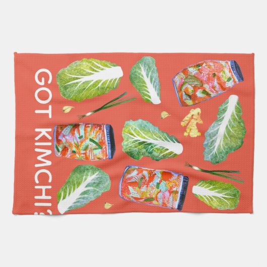 GOT Kimchi? Spicy Ingredients Waterverf Fun Theedoek (Horizontaal)