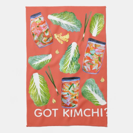 GOT Kimchi? Spicy Ingredients Waterverf Fun Theedoek (Verticaal)