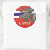 Got Lutefisk Moose elk Grappig Noors Ronde Sticker (Tas)