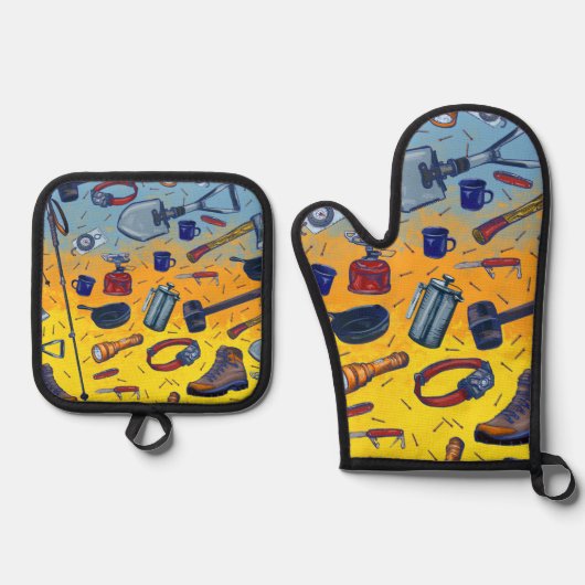 Got matches ombré All over print Ovenwant & Pannenlap Set (Voorkant)