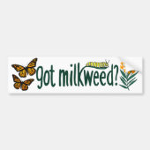 GOT MILKWEED? Monarch Butterfly Caterpillar Plants Bumpersticker (Voorkant)