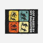 Got Ped By My Daughter Funny Retro Skiing Fleece Deken (Voorkant (Horizontaal))