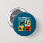 Got Ped By My Daughter Funny Retro Skiing Ronde Button 5,7 Cm (Voorkant /achterkant)