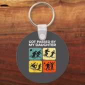 Got Ped By My Daughter Funny Retro Skiing  Sleutelhanger (Voorkant)