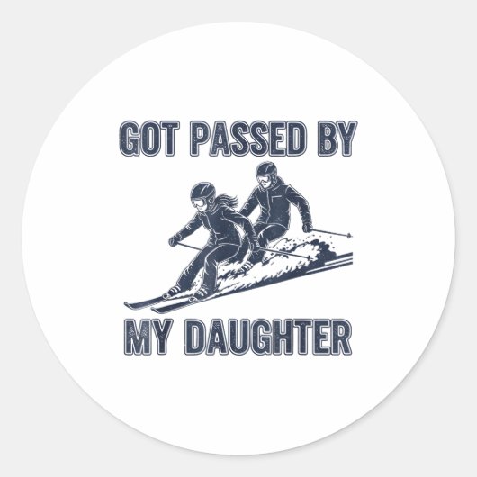 Got Ped By My Daughter Funny Ski  Ronde Sticker (Voorkant)