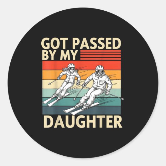 Got Ped By My Daughter Funny Ski  Ronde Sticker (Voorkant)