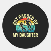 Got Ped By My Daughter Funny Ski Skiing Winter Mou Ronde Sticker (Voorkant)