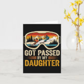 Got Ped By My Daughter Funny Skiing Family  Kaart (Gele Bloem)