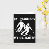 Got Ped By My Daughter Funny Skiing Family Kaart (Gele Bloem)