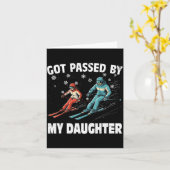 Got Ped By My Daughter Funny Skiing Funny Family D Kaart (Gele Bloem)