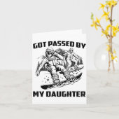 Got Ped By My Daughter Funny Skiing Ski Dad Winter Kaart (Gele Bloem)