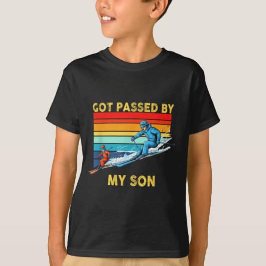 Got Ped By My Son Skiing Family Winter Srts Fun Re T-shirt (Voorkant)