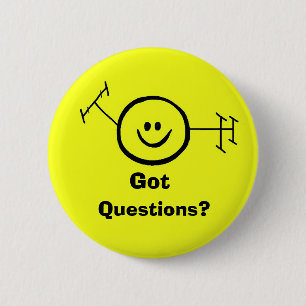 Got Questions  Happy Ham Knop Ronde Button 5,7 Cm