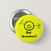 Got Questions Happy Ham Knop Ronde Button 5,7 Cm (Voorkant /achterkant)