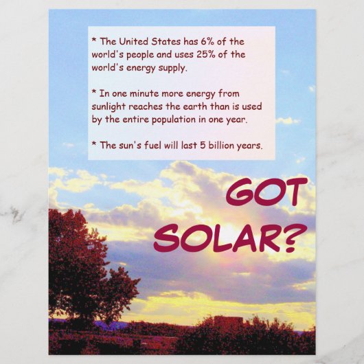 GOT SOLAR? FLYER (Voorkant)