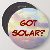 GOT SOLAR? knoop Ronde Button 6,0 Cm (Voorkant /achterkant)