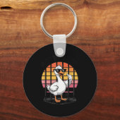 Got Too Silly Funny Goose Retro Sungles Jail Bird Sleutelhanger (Voorkant)