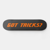 GOT TRICKS? - Sharp Neon Sinaasappel op zwart Skateboard (Horizontaal)