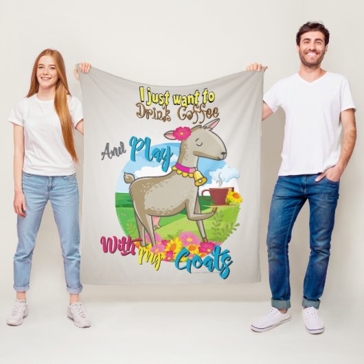 GOT | Wil alleen het Koffiespel met mijn geit Drin Fleece Deken (In situ)