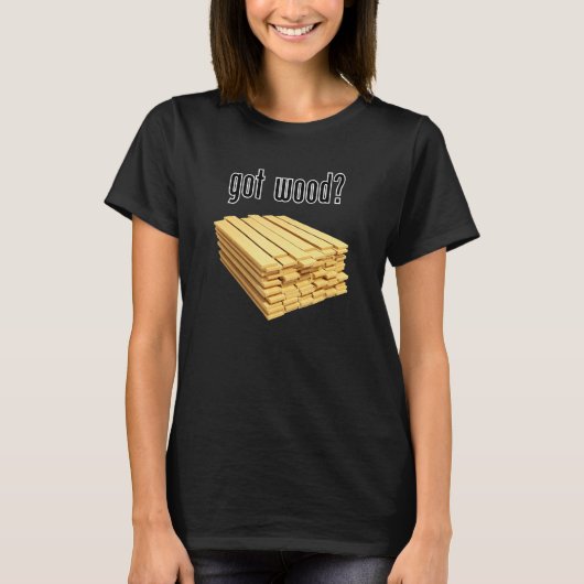 got wood with stacked wooden planks t-shirt (Voorkant)
