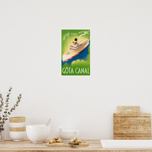 Gota canal Zweden Poster voor oldtimers (Keuken)